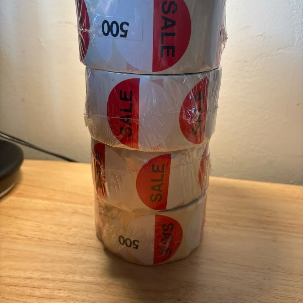 2000 Self-Adhesive Sale Price Retail Labels Sticker Merch Tag Red